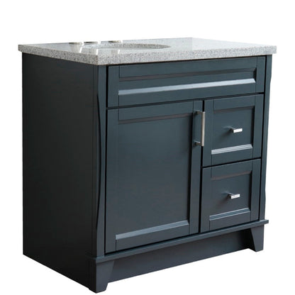 Bellaterra Terni Freestanding Gray 37" Single Sink Vanity, Counter Top, Left Sink - Left Door 400700-37L-DG