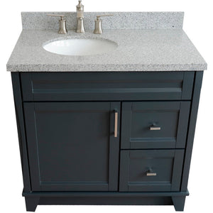 Bellaterra Terni Freestanding Gray 37" Single Sink Vanity, Counter Top, Left Sink - Left Door 400700-37L-DG