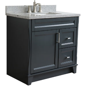 Bellaterra Gray 37" Single Sink Vanity, Center Sink- Right Drawers 400700-37R-DG Recatngle