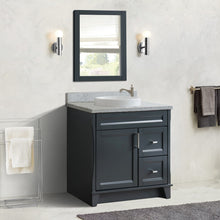 Load image into Gallery viewer, Bellaterra 37&quot; Single Sink Gray Vanity, Counter Top and Center Sink - Left Door 400700-37L-DG Round