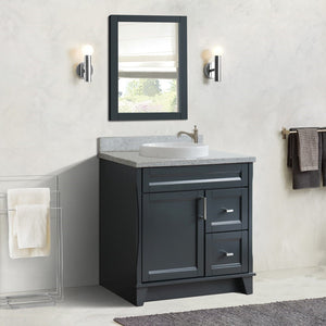 Bellaterra 37" Single Sink Gray Vanity, Counter Top and Center Sink - Left Door 400700-37L-DG Round