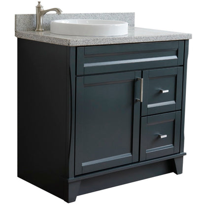 Bellaterra Gray 37" Single Sink Vanity, Left Sink & Door 400700-37L-DG Round