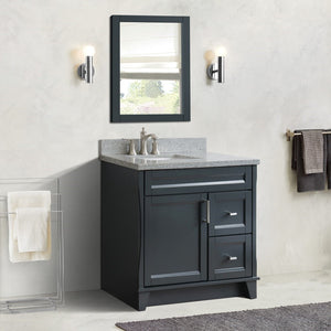 Bellaterra Gray 37" Single Sink Vanity, Left Sink & Door 400700-37L-DG Rectangle