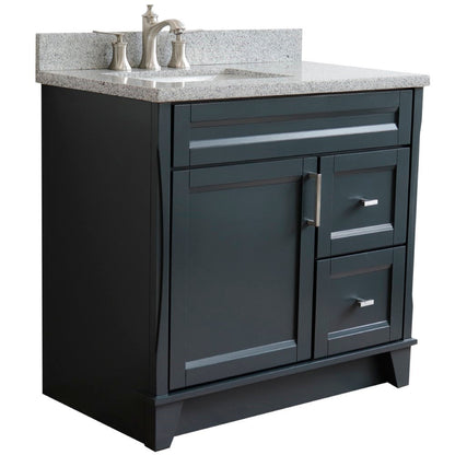 Bellaterra Gray 37" Single Sink Vanity, Left Sink & Door 400700-37L-DG Rectangle