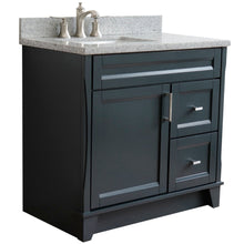 Load image into Gallery viewer, Bellaterra Gray 37&quot; Single Sink Vanity, Left Sink &amp; Door 400700-37L-DG Rectangle