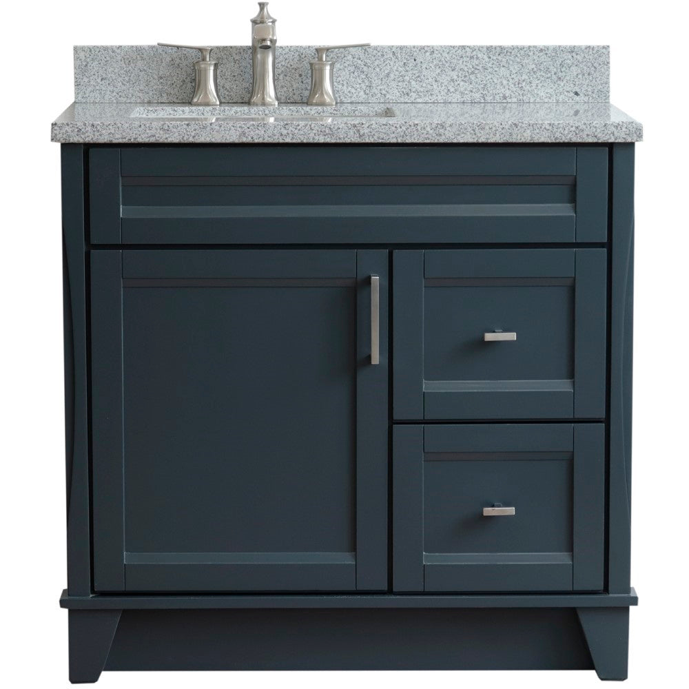 Bellaterra Gray 37" Single Sink Vanity, Left Sink & Door 400700-37L-DG Rectangle