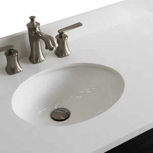 Bellaterra Gray 37" Single Sink Vanity, Left Sink & Door 400700-37L-DG Oval