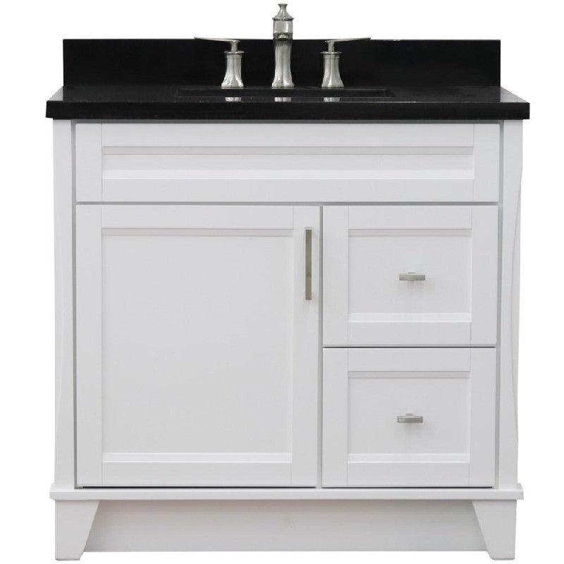 Bellaterra White 37" Single Vanity Center Sink/Left Door 400700-37L-WH Rectangle