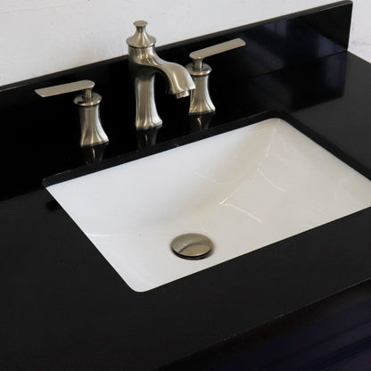 Bellaterra Terni Blue 37" Freestanding Single Sink Vanity, Counter Top, Center Sink, Right Drawers