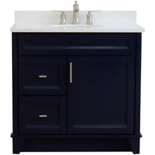 Load image into Gallery viewer, Bellaterra Terni Blue 37&quot; Freestanding Single Sink Vanity, Counter Top, Center Sink, Right Drawers