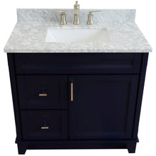 Load image into Gallery viewer, Bellaterra Terni Blue 37&quot; Freestanding Single Sink Vanity, Counter Top, Center Sink, Right Drawers