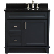 Load image into Gallery viewer, Bellaterra Dark Gray 37&quot; Single Vanity w/ Counter Top and Left Sink-Right Drawers 400700-37R-DG-BGOR