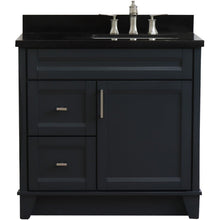 Load image into Gallery viewer, Bellaterra Dark Gray 37&quot; Single Vanity w/ Counter Top and Left Sink-Right Drawers 400700-37R-DG-BGRR