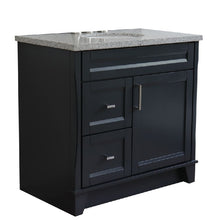 Load image into Gallery viewer, Bellaterra Gray 37&quot; Single Sink Vanity, Center Sink- Right Drawers 400700-37R-DG Oval
