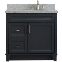 Load image into Gallery viewer, Bellaterra Dark Gray 37&quot; Single Vanity w/ Counter Top and Left Sink-Right Drawers 400700-37R-DG-GYOR