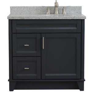Bellaterra Dark Gray 37" Single Vanity w/ Counter Top and Left Sink-Right Drawers 400700-37R-DG-GYOR