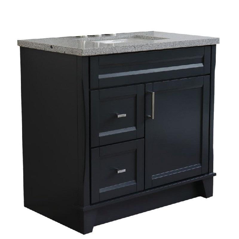 Bellaterra Gray 37" Single Sink Vanity, Center Sink- Right Drawers 400700-37R-DG Recatngle