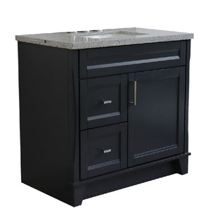 Bellaterra 37" Single Sink Gray Vanity, Counter Top and Center Sink - Left Door 400700-37L-DG Rectangle