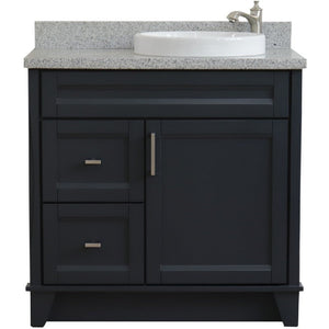 Bellaterra Dark Gray 37" Single Vanity w/ Counter Top and Left Sink-Right Drawers 400700-37R-DG-GYRDR