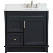 Load image into Gallery viewer, Bellaterra Dark Gray 37&quot; Single Vanity w/ Counter Top and Left Sink-Right Drawers 400700-37R-DG-WERR