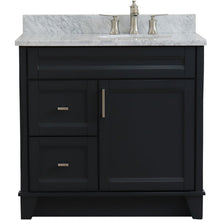 Load image into Gallery viewer, Bellaterra Dark Gray 37&quot; Single Vanity w/ Counter Top and Left Sink-Right Drawers 400700-37R-DG-WMOR