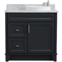 Load image into Gallery viewer, Bellaterra Dark Gray 37&quot; Single Vanity w/ Counter Top and Left Sink-Right Drawers 400700-37R-DG-WMRDR