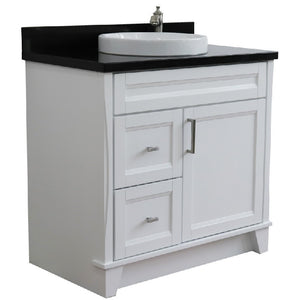 Bellaterra White 37" Single Vanity Center Sink/Left Door 400700-37L-WH Round