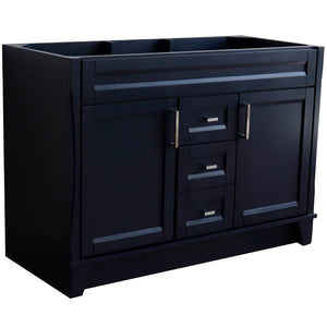 Bellaterra 48" Double Sink Vanity - Cabinet Only 400700-48D, Blue, Front