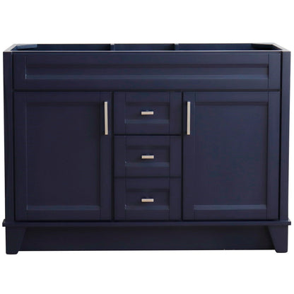 Bellaterra 48" Double Sink Vanity - Cabinet Only 400700-48D, Blue, Front