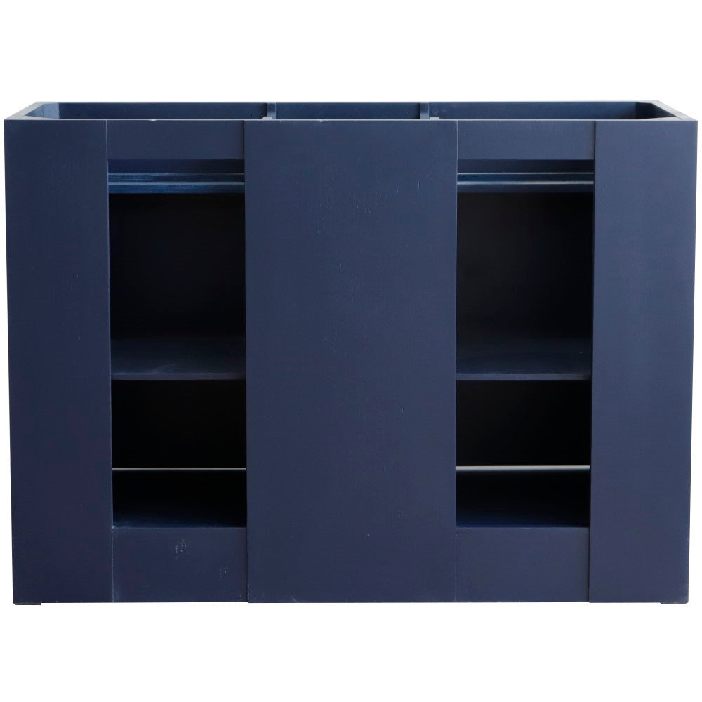 Bellaterra 48" Double Sink Vanity - Cabinet Only 400700-48D, Blue, Backside