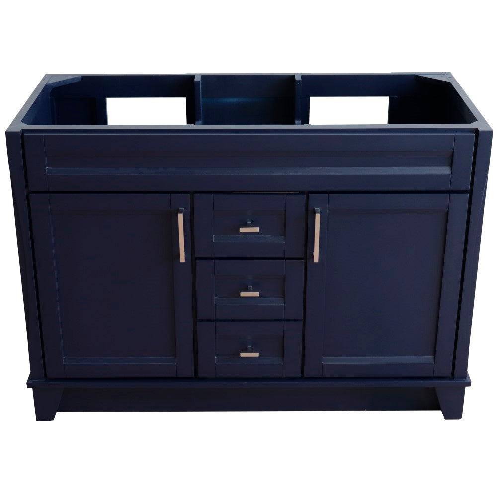 Bellaterra 48" Double Sink Vanity - Cabinet Only 400700-48D, Blue, Front