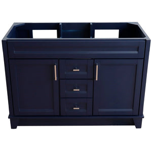 Bellaterra 48" Double Sink Vanity - Cabinet Only 400700-48D, Blue, Front