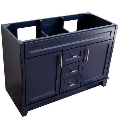 Bellaterra 48" Double Sink Vanity - Cabinet Only 400700-48D, Blue, Front