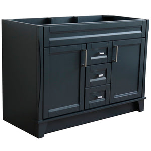 Bellaterra 48" Double Sink Vanity - Cabinet Only 400700-48D, Dark Gray, Front