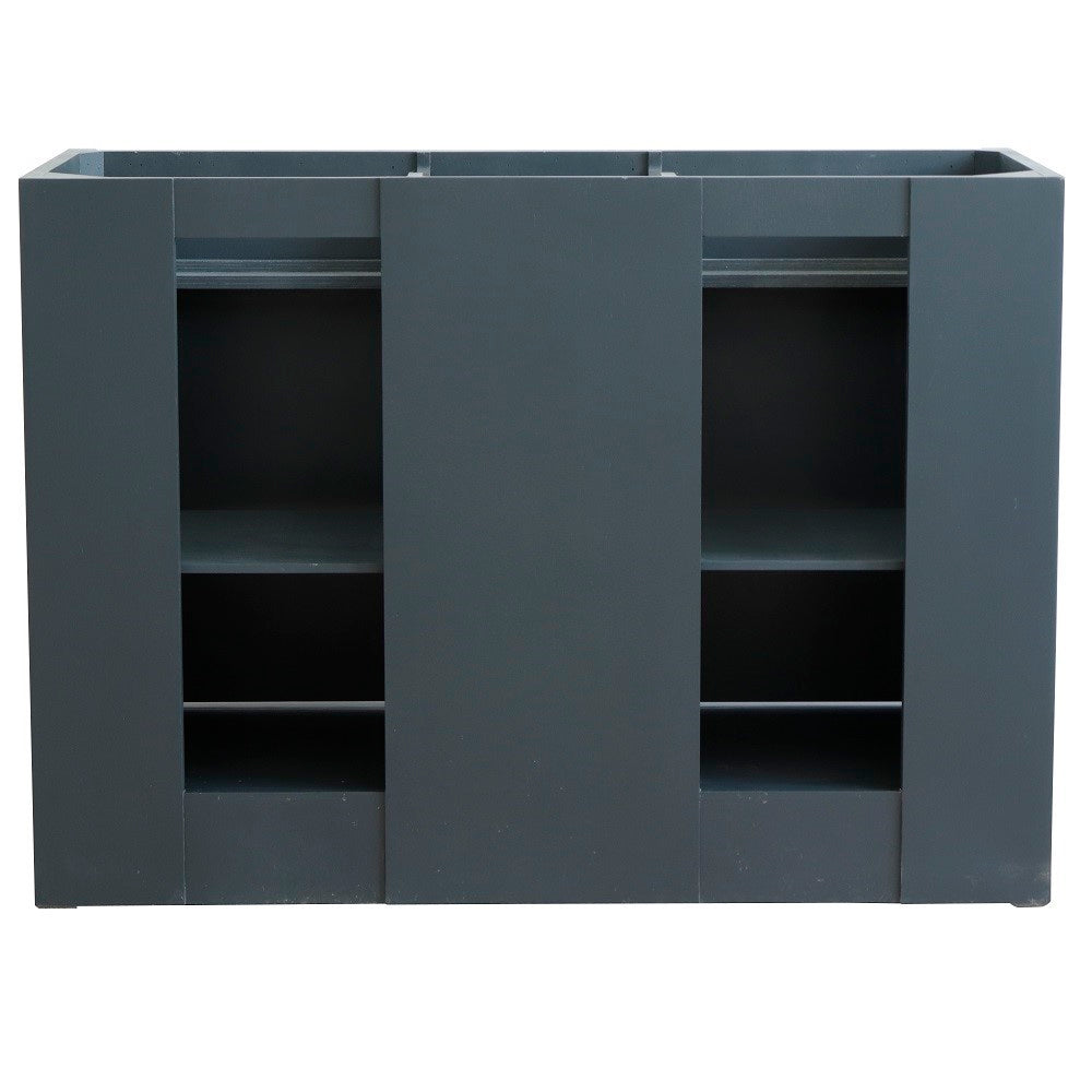 Bellaterra 48" Double Sink Vanity - Cabinet Only 400700-48D, Dark Gray, backside