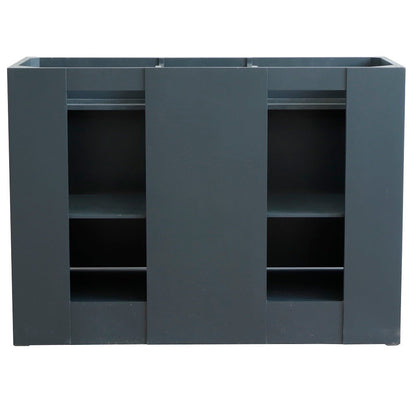 Bellaterra 48" Double Sink Vanity - Cabinet Only 400700-48D, Dark Gray, backside