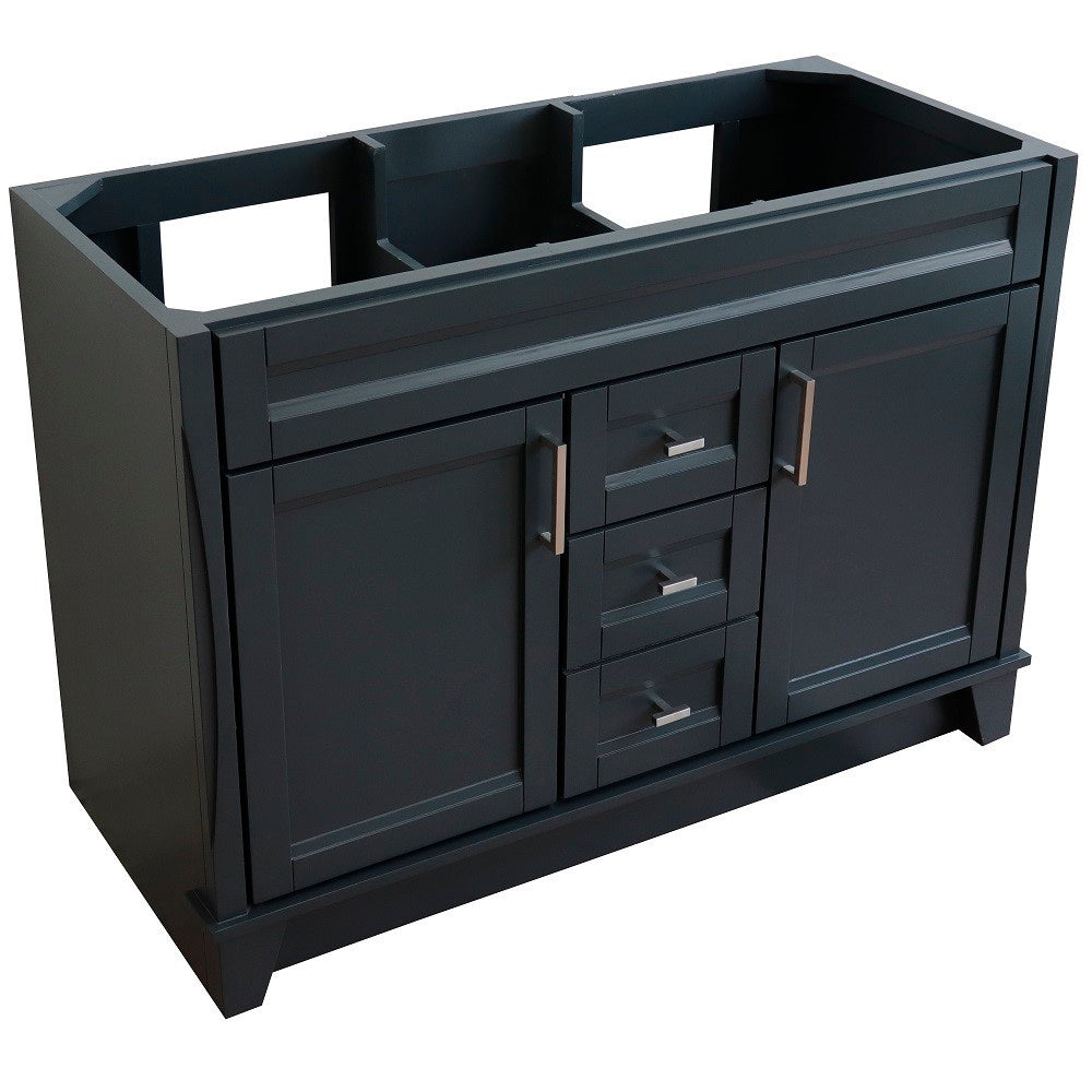 Bellaterra 48" Double Sink Vanity - Cabinet Only 400700-48D, Dark Gray, Front