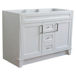 Bellaterra 48" Double Sink Vanity - Cabinet Only 400700-48D, White, Front