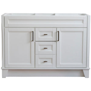 Bellaterra 48" Double Sink Vanity - Cabinet Only 400700-48D, White, Front