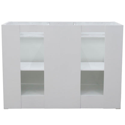 Bellaterra 48" Double Sink Vanity - Cabinet Only 400700-48D, White, Backside