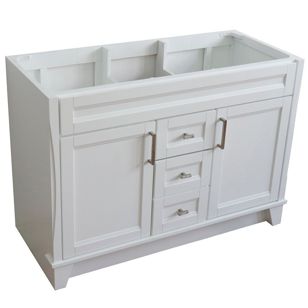 Bellaterra 48" Double Sink Vanity - Cabinet Only 400700-48D, White, Front