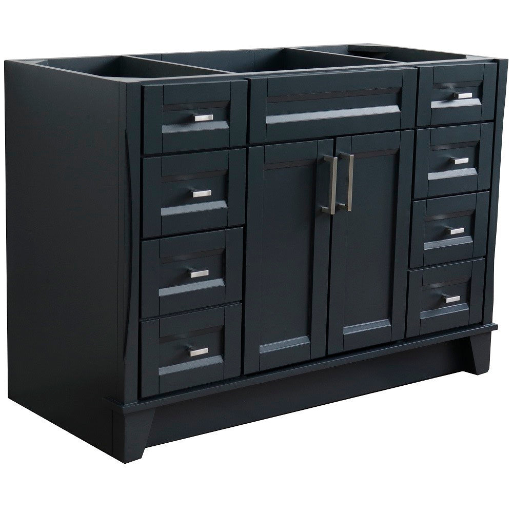 Bellaterra 48" Single Sink Vanity - Cabinet Only 400700-48S, Dark Gray, Front