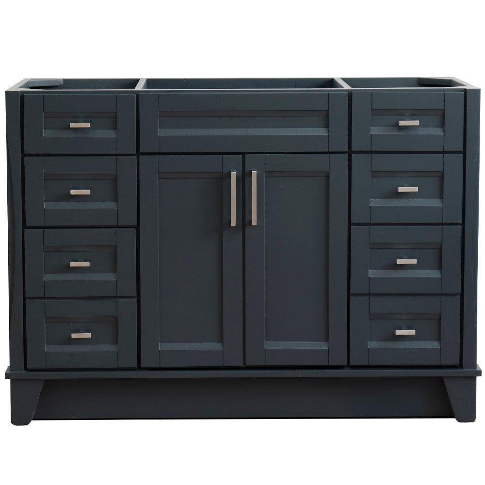 Bellaterra 48" Single Sink Vanity - Cabinet Only 400700-48S, Dark Gray, Front