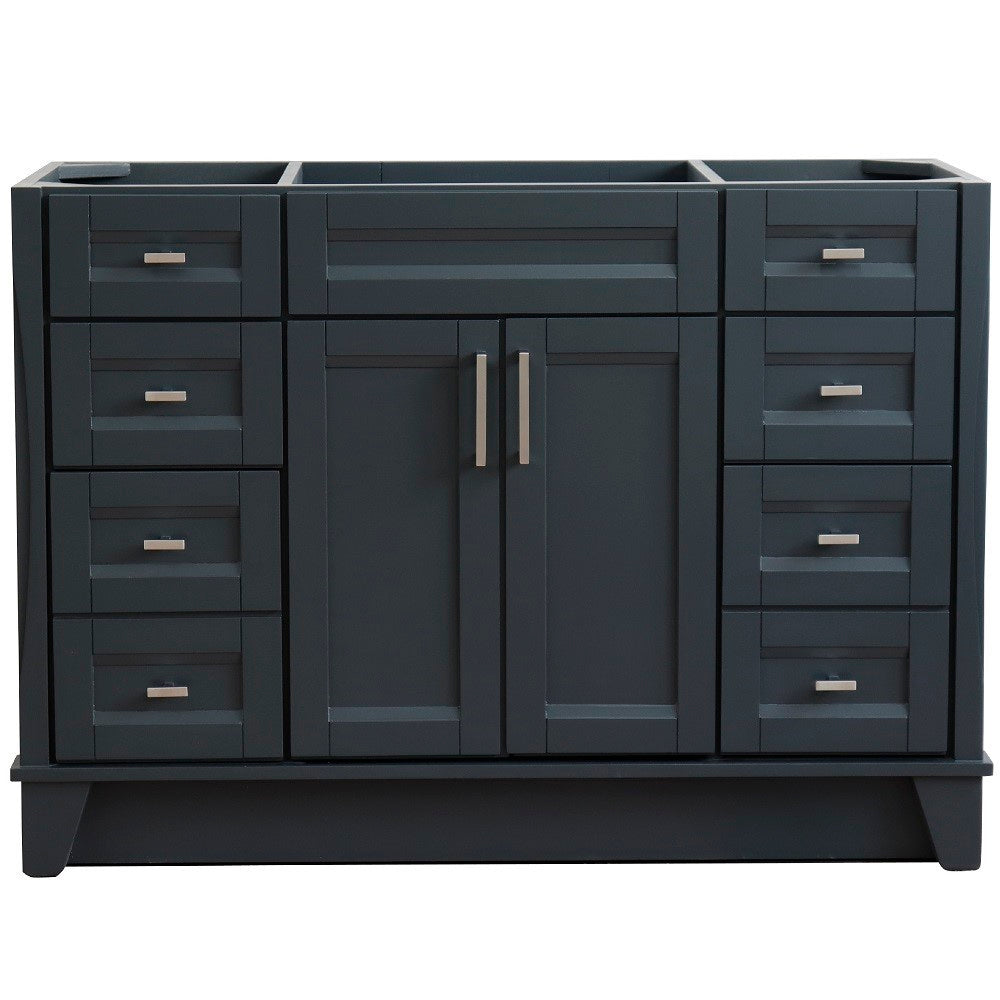 Bellaterra 48" Single Sink Vanity - Cabinet Only 400700-48S, Dark Gray, Front