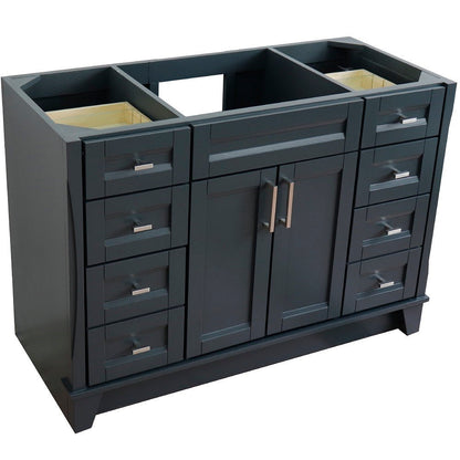 Bellaterra 48" Single Sink Vanity - Cabinet Only 400700-48S, Dark Gray, Front Top