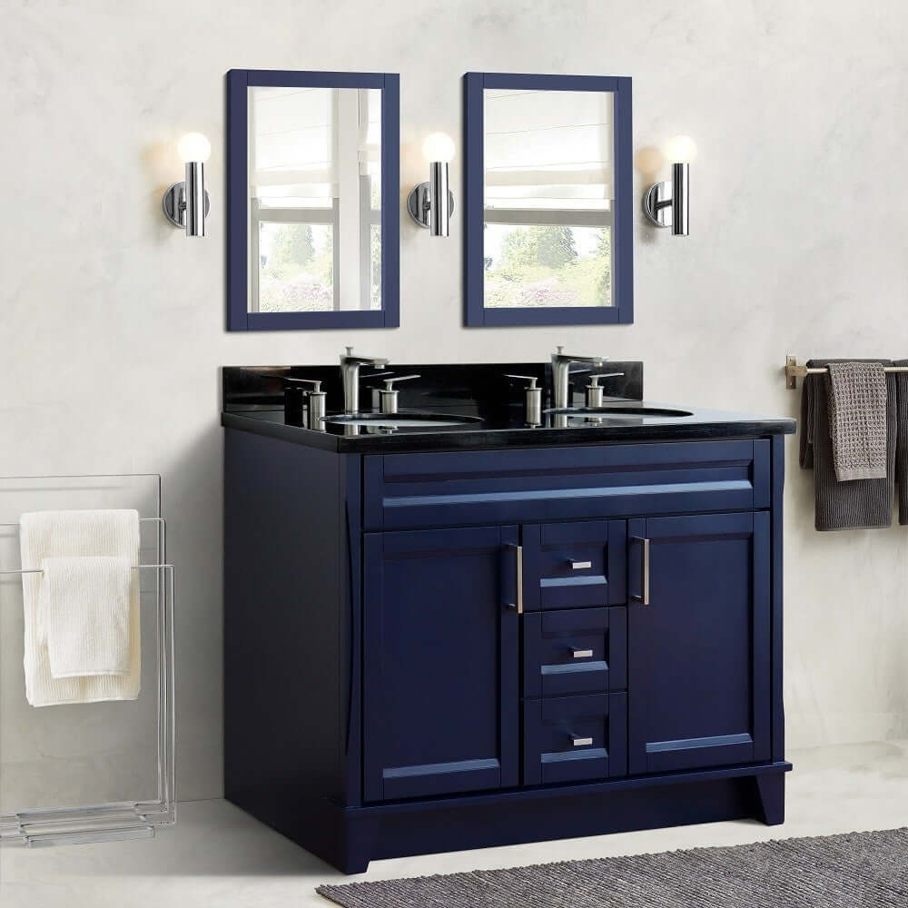 Bellaterra Terni 48" Double Vanity w/ Counter Top and Sink Blue Finish 400700-49D-BU