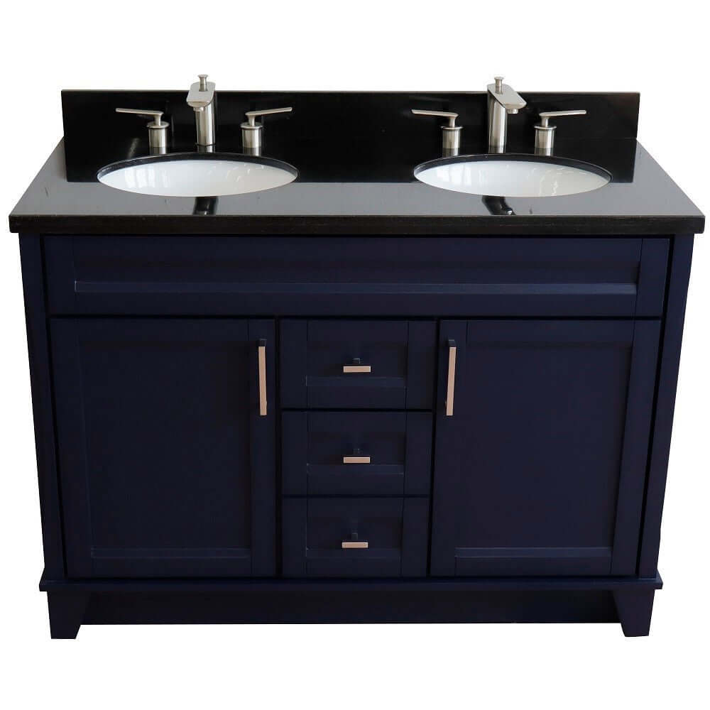 Bellaterra Shlomo - to Split 48" Double Vanity w/ Counter Top and Sink Blue Finish 400700-49D-BU-BGO