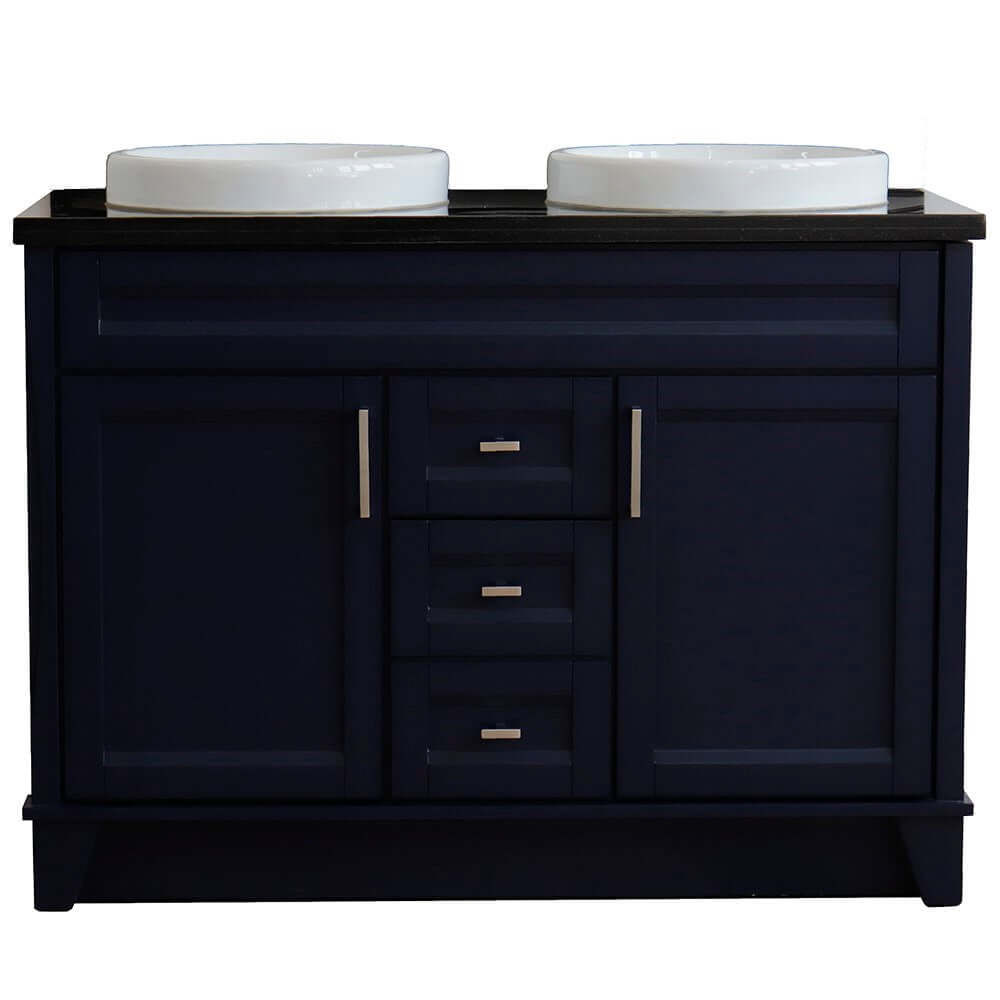 Bellaterra Shlomo - to Split 48" Double Vanity w/ Counter Top and Sink Blue Finish 400700-49D-BU-BGRD