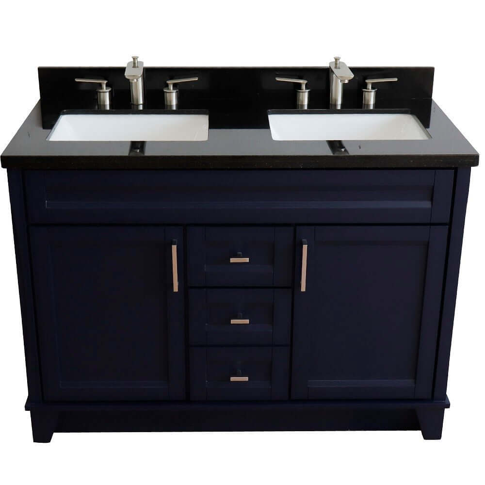 Bellaterra Shlomo - to Split 48" Double Vanity w/ Counter Top and Sink Blue Finish 400700-49D-BU-BGR