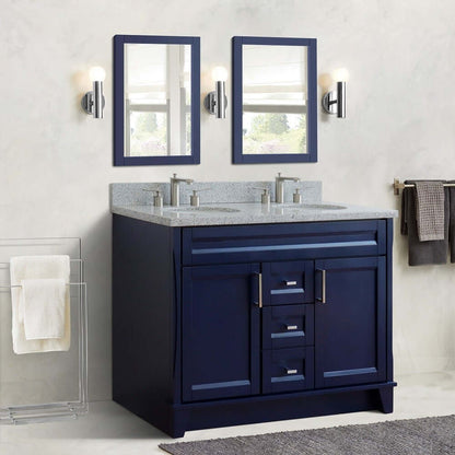 Bellaterra Shlomo - to Split 48" Double Vanity w/ Counter Top and Sink Blue Finish 400700-49D-BU-GYO